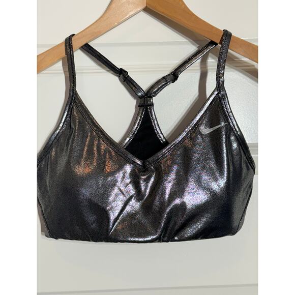 Nike Pro Dri-Fit Teal Starry Night Metallic Legging & Silver Sports Bra, Size M - Picture 9 of 11